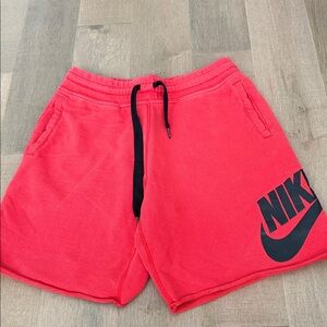 Nike Men's Athletic Red Shorts with Black Logo